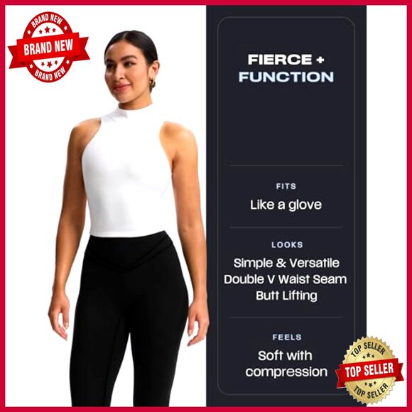 High Waisted Workout Leggings Tummy Control Hidden Scrunch Butt Lifting 26" - Picture 3 of 7